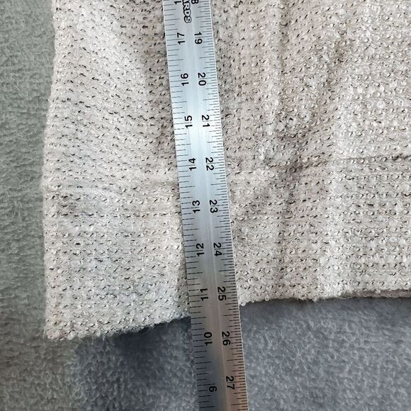 Maurices Sweater Women 7 Cream Metallic Sparkle Knit Faux Fur Cowl Neck Pullover - Picture 4 of 10